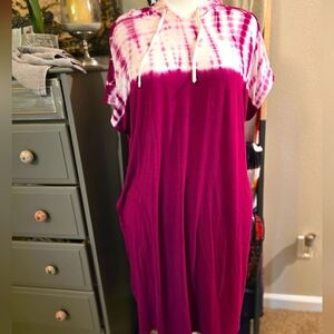 Purple and White Tie-Dye Dress